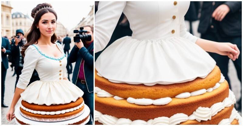 可以吃的蛋糕裙！超狂甜點師「用蛋糕打造純白婚紗」　重達130公斤「創下金氏世界紀錄」穿衣過程超Q